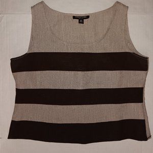 PERCEPTIONS PETITE STRIPED SLEEVELESS BLOUSE
